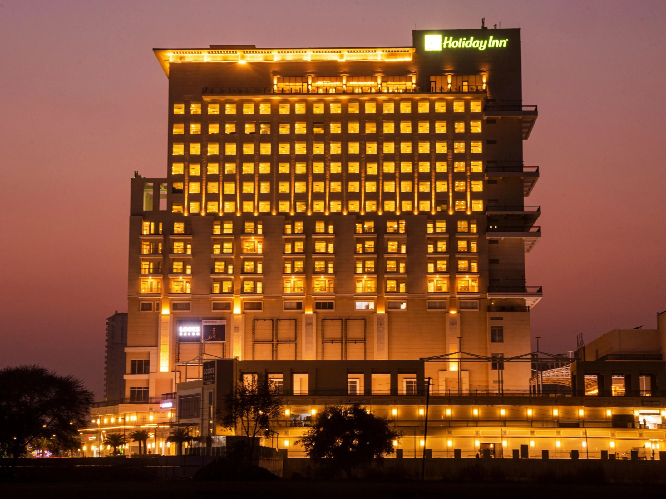 Holiday Inn Gurugram Sector 90 Exterior at Dusk