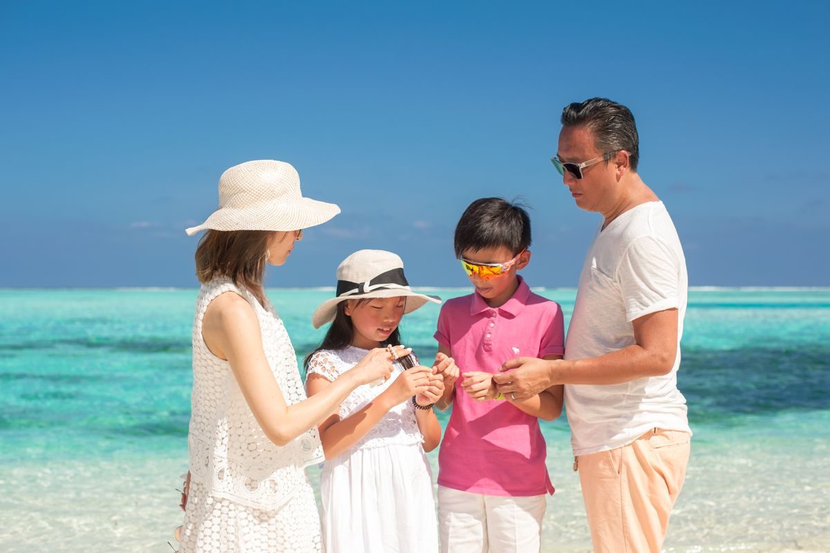 A family enjoying time together on holiday