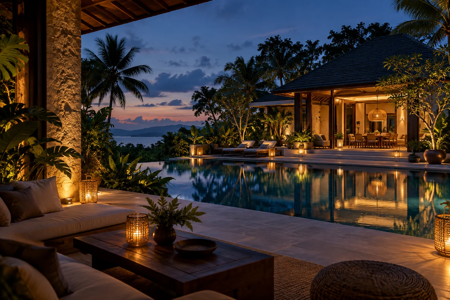 Illustrative retreat setting for a considered holiday