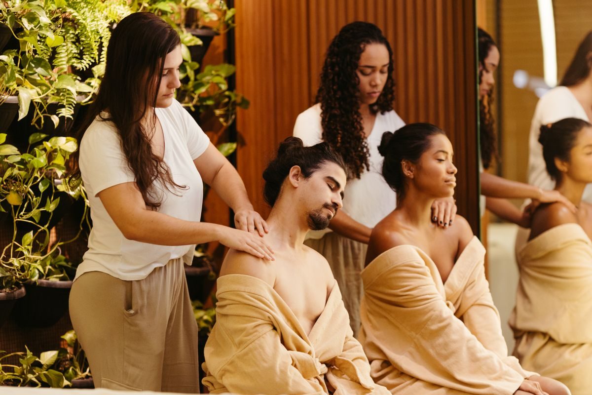 A restful spa treatment setting